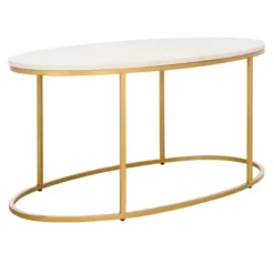 Tage Marble Coffee Table - White Marble/Gold - Safavieh -Heaco GUEST b1daefaa c634 42cc 9e73 83a085906081