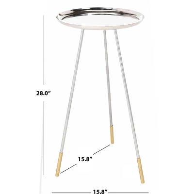 Calix Tri Leg Contemporary Glam Side Table - Silver/Gold - Safavieh 4 Calix Tri Leg Contemporary Glam Side Table - Silver/Gold - Safavieh - Image 2