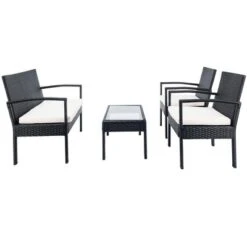 Bassey 4 Piece Living Set - Indoor/Outdoor - PAT7507 - Safavieh -Heaco GUEST ba1662f4 2ea4 404a be67 16bedb3a5290