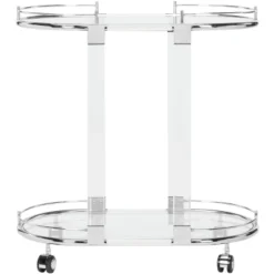 Lennon Acrylic Bar Trolley - Chrome - Safavieh -Heaco GUEST bb869afe 009d 42ef b4d3 6f39f6b2b4c1