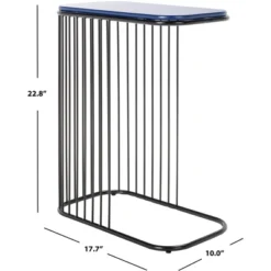 Stafford Side Table - Blue/Black - Safavieh -Heaco GUEST bcf5804a 9aa9 4416 825c f0b433ecf647
