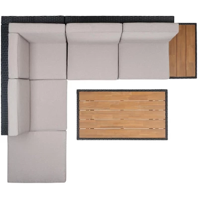 Allison Corner Living Set - Indoor/Outdoor - PAT7733 - Grey/Light Grey - Safavieh 6 Allison Corner Living Set - Indoor/Outdoor - PAT7733 - Grey/Light Grey - Safavieh - Image 4