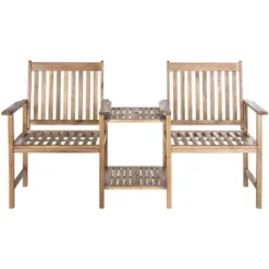 Brea Twin Seat Bench - Outdoor - Safavieh -Heaco GUEST be3912e9 d52d 4052 980b a7ae2ed40b1d