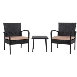 Moore 3 Piece Lounge Set - Indoor/Outdoor - PAT9009 - Safavieh -Heaco GUEST bea5768f 9607 4a36 9a79 7dd06d1c1c44
