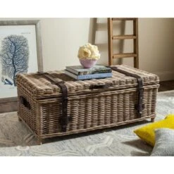 Navarro Rattan Coffee Table Trunk - Safavieh