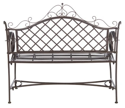 Abner Wrought Iron 45.75 Inch W Outdoor Garden Bench - Safavieh 6 Abner Wrought Iron 45.75 Inch W Outdoor Garden Bench - Safavieh - Image 4