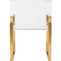 Langston Acrylic Arm Chair - Brass/Clear - Safavieh -Heaco GUEST c1701878 b229 4e40 b0c2 16e3b183004d