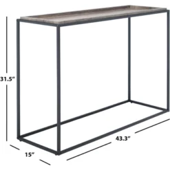 Andey Console Table - Brown/Black - Safavieh -Heaco GUEST c24f9d77 cc74 45fd 97ab f4b74d888088