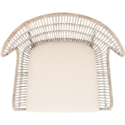 Lenu Rattan Accent Chair W/ Cushion - Grey White Wash/White/ Black - Safavieh -Heaco GUEST c269d6bb 039b 4415 b8f7 4e8f9e1a7b35