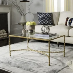 Matilda Coffee Table - Gold/Glass - Safavieh