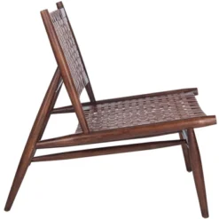 Soleil Leather Woven Accent Chair - Safavieh -Heaco GUEST c8e95ec9 f4bf 48ca 8275 f1e9b9513bdf