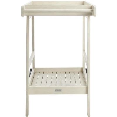 Renzo Indoor/Outdoor Bar Cart - Distressed White - Safavieh 6 Renzo Indoor/Outdoor Bar Cart - Distressed White - Safavieh - Image 4