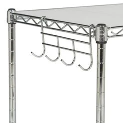 Lucien 2 Tier Microwave Rack - Chrome - Safavieh -Heaco GUEST ce0b7da2 c1f7 4c44 b106 cf335583e40d