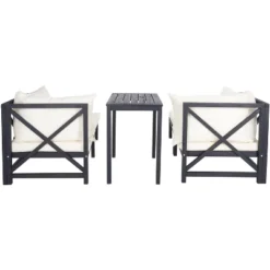 Ronson 5 Piece Sectional Set - Indoor/Outdoor - PAT6762 - Dark Slate Gray/Beige - Safavieh -Heaco GUEST ce3756ad f7cc 4f43 9e18 3fe756afb12b