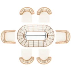 Genser 7 Piece Dining Set - Outdoor - PAT9011 - Safavieh -Heaco GUEST cef87cbe 7cf1 4620 9950 d22eca5b8de3