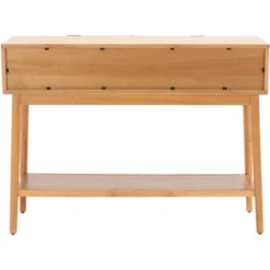 Baisley 2 Drawer Rattan Console Table - Natural - Safavieh -Heaco GUEST cf7897d6 c9d9 42d5 bf61 a900fedc025f