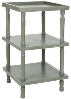 Esmeralda 3 Tier Side Table- Ash Grey - Safavieh