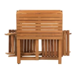 Walten Flower Shelf 3pc Bistro Set - Natural - Safavieh -Heaco GUEST d6714325 f6e7 4bc3 8fa8 bfd5c93f30d4