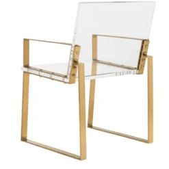 Langston Acrylic Arm Chair - Brass/Clear - Safavieh -Heaco GUEST d9df9e42 a6ae 4d37 96b6 d9ee128c1638