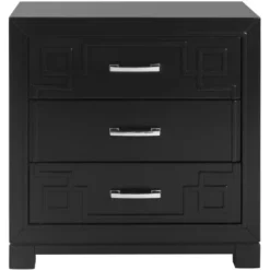Raina 3 Drawer Greek Key Nightstand - FOX6278 - Safavieh Couture -Heaco GUEST da4a509a b4c4 4ac0 be34 c12ed816d1de