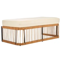 Bola Bench - Outdoor - PAT9044 - Natural/Beige - Safavieh -Heaco GUEST dc095f48 666b 4c5a 996f 04039cb06e3c