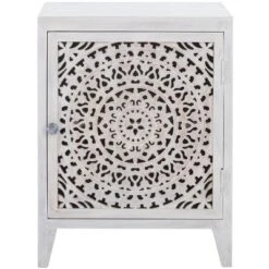 Thea 1 Door Carved Nightstand - NST5300 - Safavieh -Heaco GUEST ddafce2c 335e 466b 89f0 3e8dad8af03d