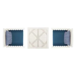 Pate 3pc Bistro Set - White/Navy - Safavieh -Heaco GUEST de6b85af 1a33 4b37 8bc6 a1c09823970d