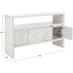 Zella 4 Door Console Table - CNS5004A - White - Safavieh -Heaco GUEST dfb0e492 7eab 4e7d 89bf decdfa266fea