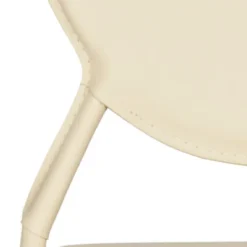 Warner Round Back Leather Side Chair (Set Of 2) - Butter Cream - Safavieh -Heaco GUEST e01fd3f7 79c7 4131 855a 3298f95408f6