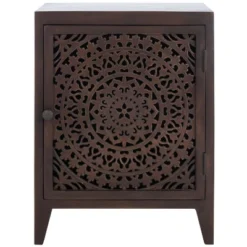 Thea 1 Door Carved Nightstand - NST5300 - Safavieh -Heaco GUEST e46bcbb2 3f3a 44ed bbe1 2a3e50aba1a0