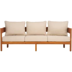 Theo 3 Seater Sofa - Indoor/Outdoor - PAT7092 - Natural/Taupe - Safavieh -Heaco GUEST e6b15008 7a2e 4476 824c c47594569e18