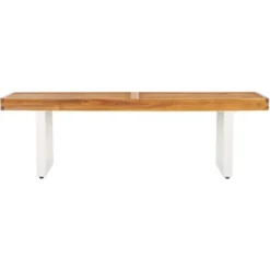 Monti Bench - Outdoor - PAT7321 - Natural/White - Safavieh -Heaco GUEST e971a769 a929 49e4 b1d7 667dd1000ac0