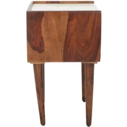 Marion 1 Drawer Nightstand - NST3700 - Walnut/White - Safavieh -Heaco GUEST ea4a84b2 d6d6 4b70 81c1 0e3bb8766212