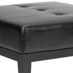 Fulton Small Square Cocktail Ottoman - Black - Safavieh -Heaco GUEST edf9bd9b 6124 4892 b1a8 4c10a62ce114