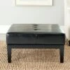 Fulton Small Square Cocktail Ottoman - Black - Safavieh -Heaco GUEST ee4013f7 08dc 411a 8f9e 08b8e467c4e0