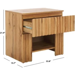 Conall 1 Drawer Nightstand - NST3102 - Oak - Safavieh -Heaco GUEST ee40d488 dd53 4460 a7f9 4c3e6514a8b4