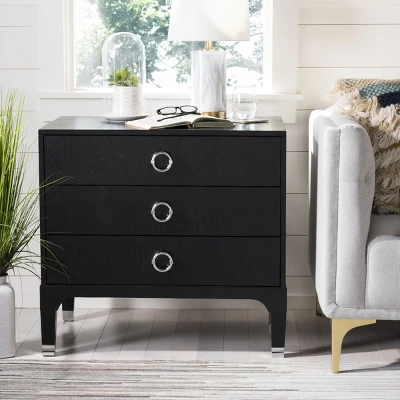 Lorna 3 Drawer Nightstand - FOX6232 - Safavieh Couture 4 Lorna 3 Drawer Nightstand - FOX6232 - Safavieh Couture - Image 2