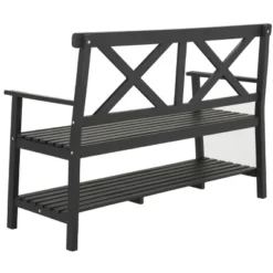 Mayer 2 Seat Bench - Outdoor - Safavieh -Heaco GUEST f08a3ba9 ba4f 49f5 a49c db989e9ca6cc