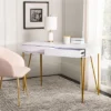 Pine Two Drawer Desk - White/Gold - Safavieh -Heaco GUEST f15ba94d db46 4199 bd33 1ae066b60c5d