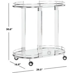 Lennon Acrylic Bar Trolley - Chrome - Safavieh -Heaco GUEST f3f348a5 7778 4bc8 aff7 6c783bfe17b2