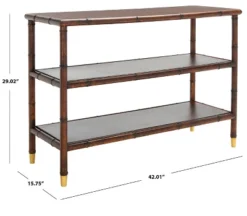 Tudor 2 Shelf Console Table - Dark Brown/Gold - Safavieh -Heaco GUEST fa3c385d ce99 4704 9147 f555629c6796