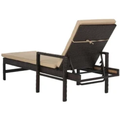 Alma Sun Lounger - Outdoor - PAT9000 - Brown/Beige -Safavieh -Heaco GUEST fdcd30a5 c93f 42fd 967a 98d011bd02dd