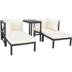 Ronson 5 Piece Sectional Set - Indoor/Outdoor - PAT6762 - Dark Slate Gray/Beige - Safavieh -Heaco GUEST ff1043e2 2809 4439 ad64 e5b30b5d41c8