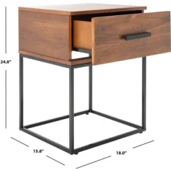 Marquise 1 Drawer Nighstand - Brown - Safavieh 12 Marquise 1 Drawer Nighstand - Brown - Safavieh -Heaco GUEST ffa291e2 3d8e 46c4 9e57 8bd6524c7c44